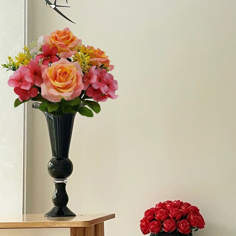16 Inch Artificial Flower Bush Rose Hydrangea Indoor Decoration Events Home New