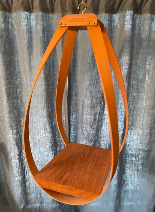 Bentwood Teardrop Hanging Wood Plant Planter Stand Shelf mcm mid century modern 