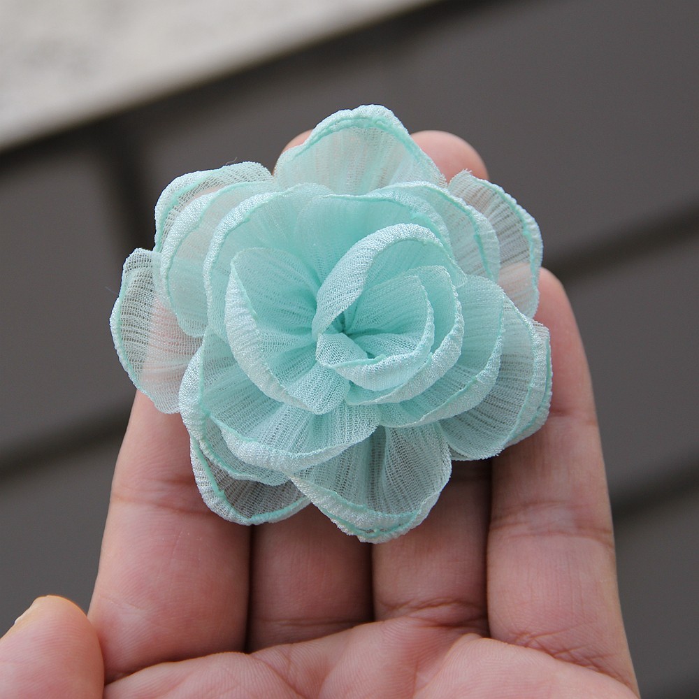 6cm Rose Camellia Chiffon Fabric Flower For Wedding Invitation Artificial Flower