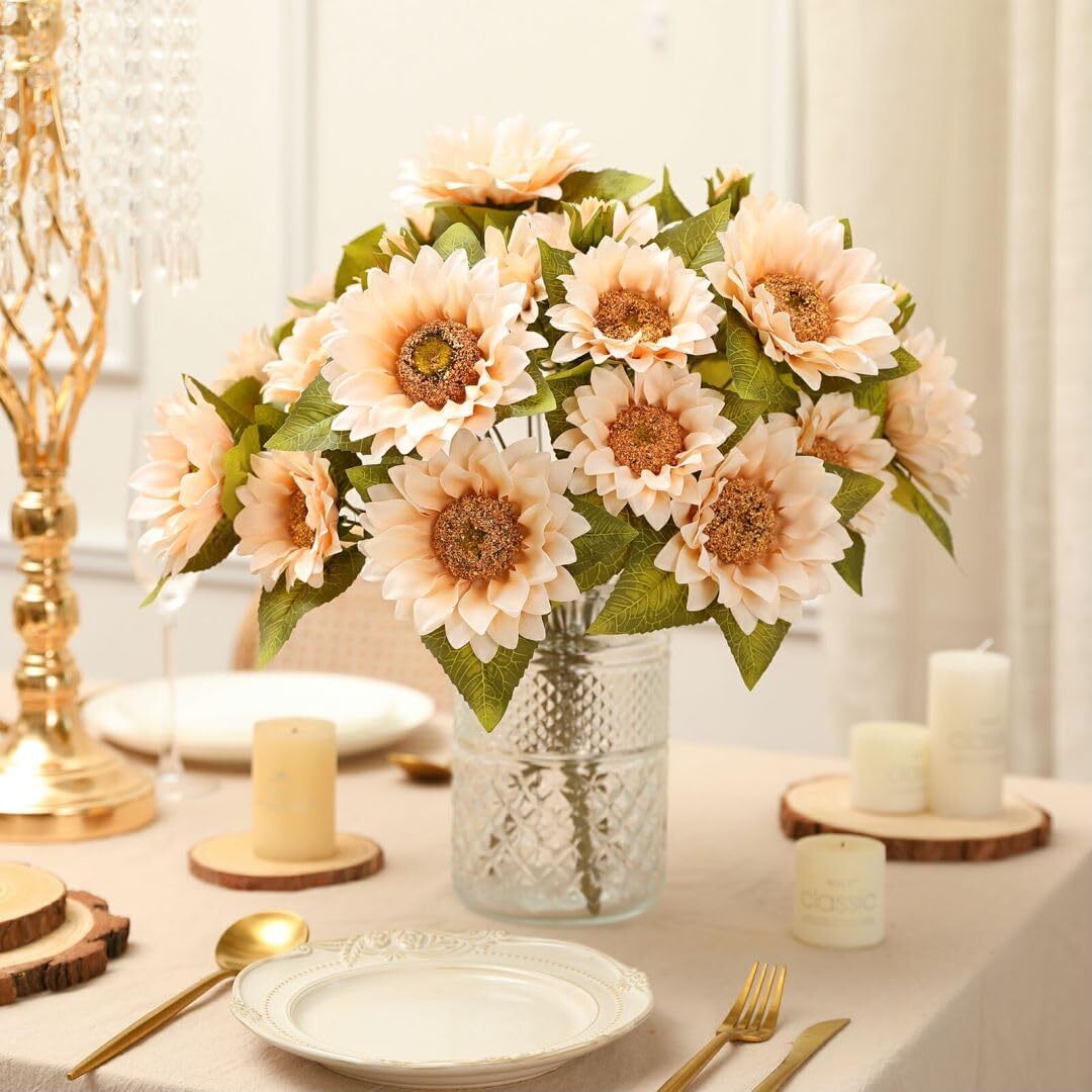 Sunflowers Artificial FlowersFall White Flowers Artificial for Decoration Fak…