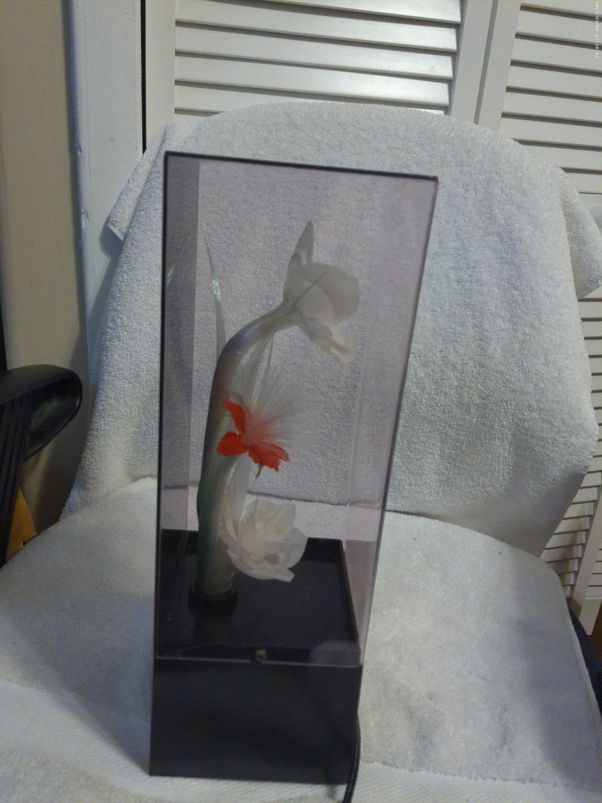 Vintage Musical Encased Flower Box 14″ Tall X 4.75″ X 4.75″