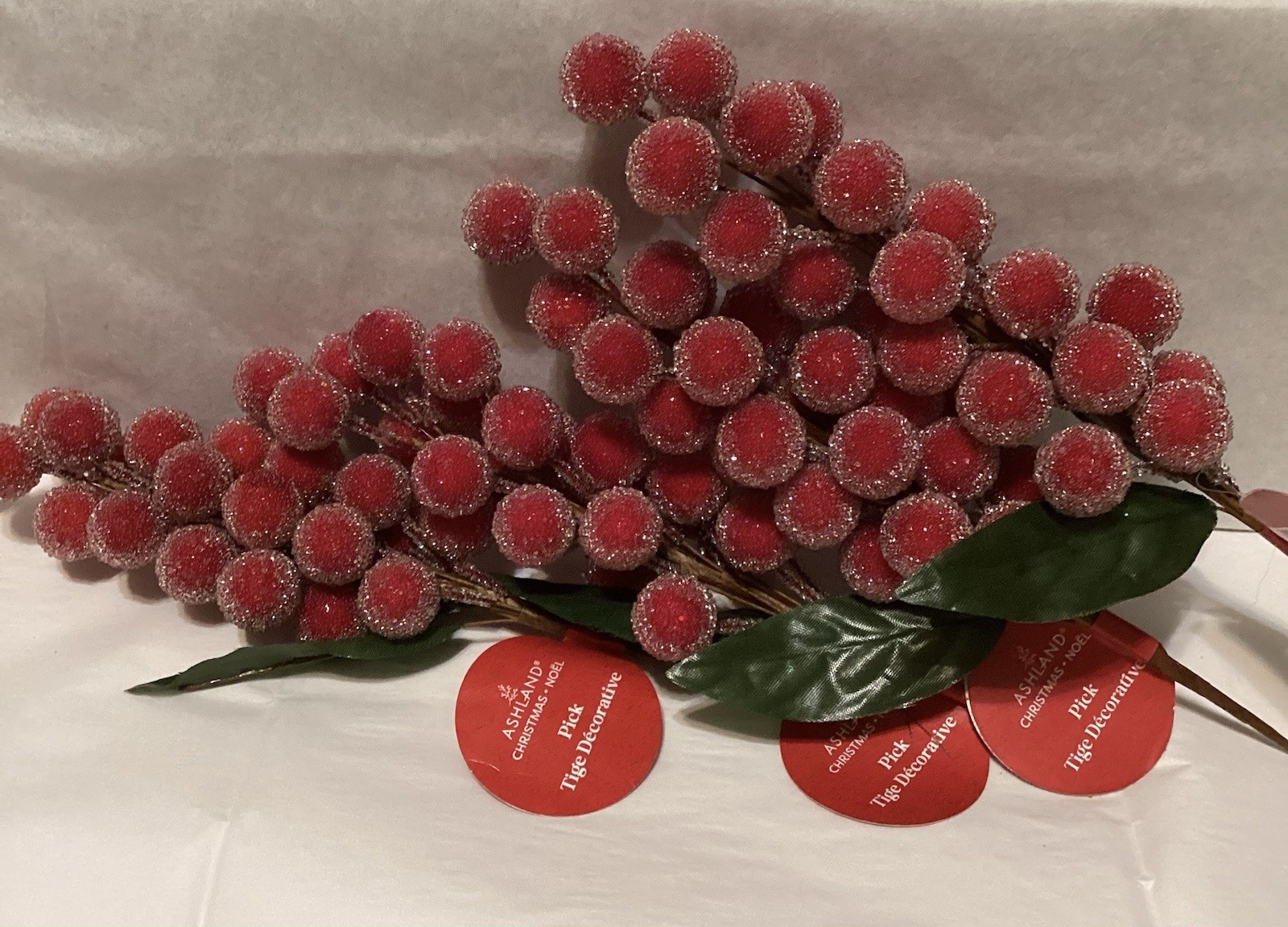 Four Ashland Sugared Holly Berry Picks