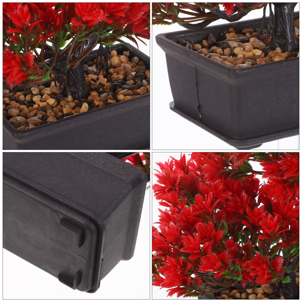 Artificial Bonsai Tree Plastic Desk Ornament for Japanese Style Home Decoration