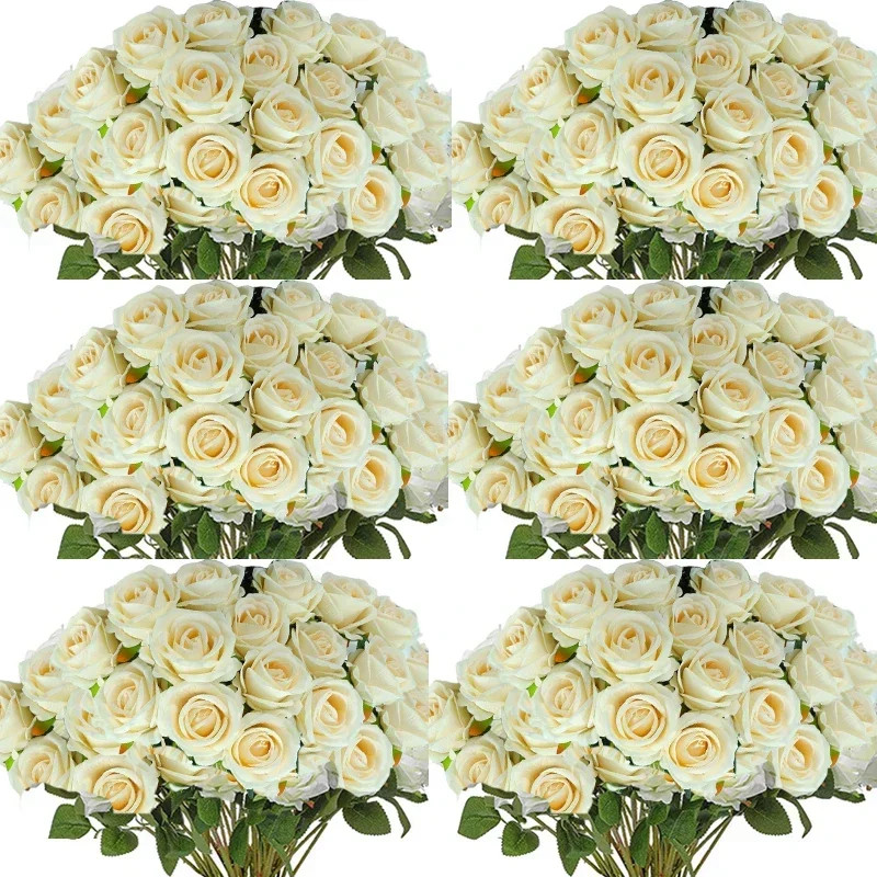 100pcs Artificial Silk Roses Fake Flowers Wedding Party Home Table Decor