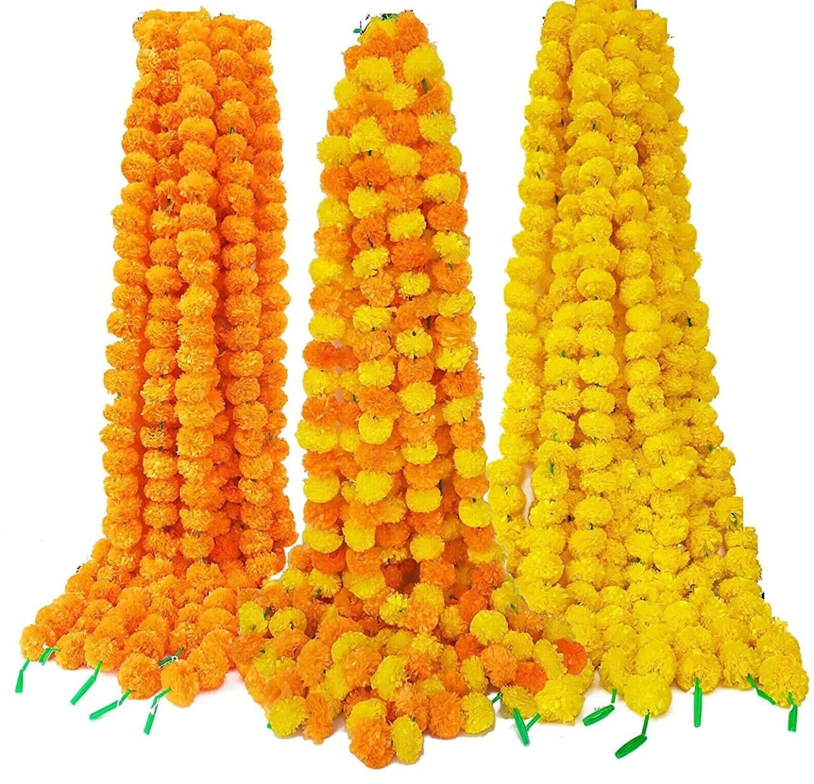 Wholesale Indian Mix Color Marigold Flower Mehndi Decoration Artificial Garlands