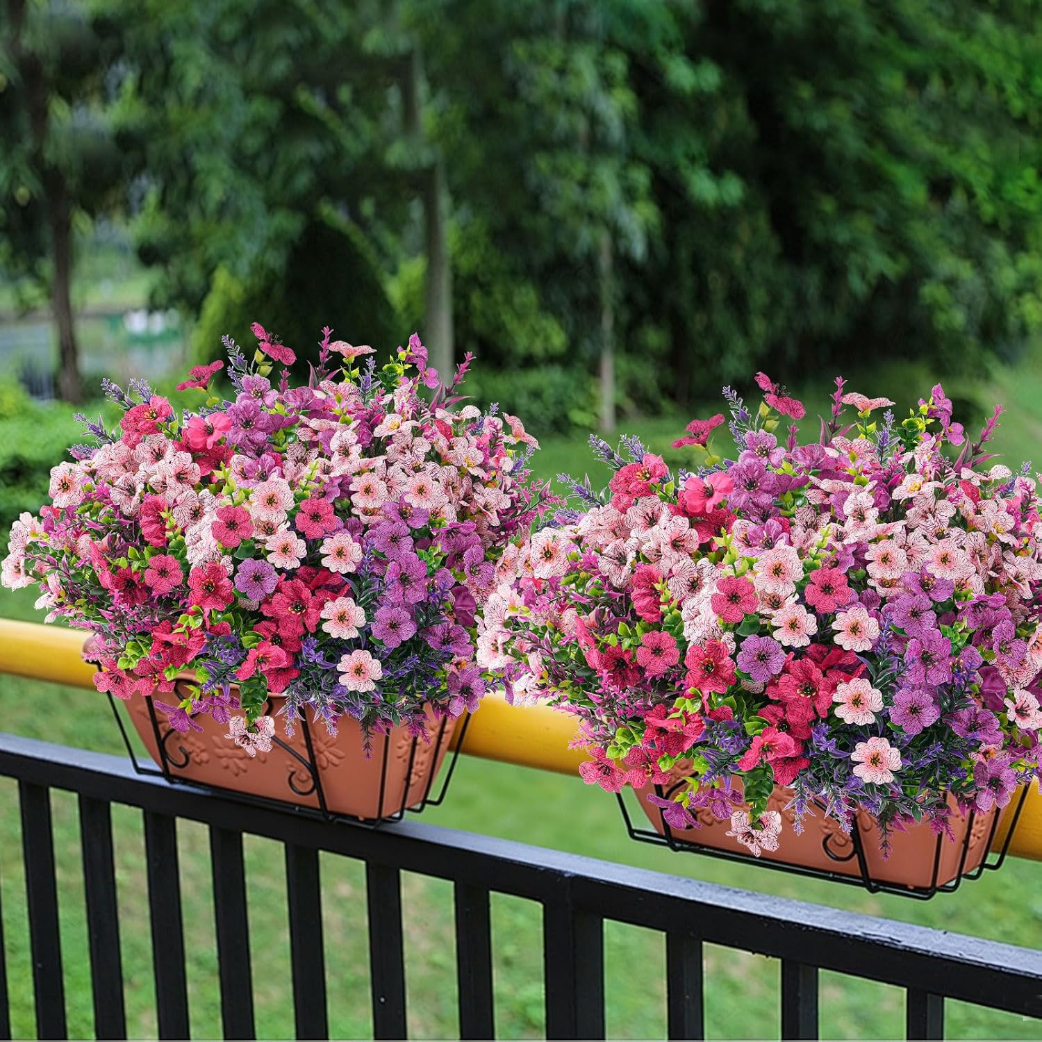 UV Resistant Artificial Flowers – 12Pcs Mixed Color for Indoor & Outdoor Decor