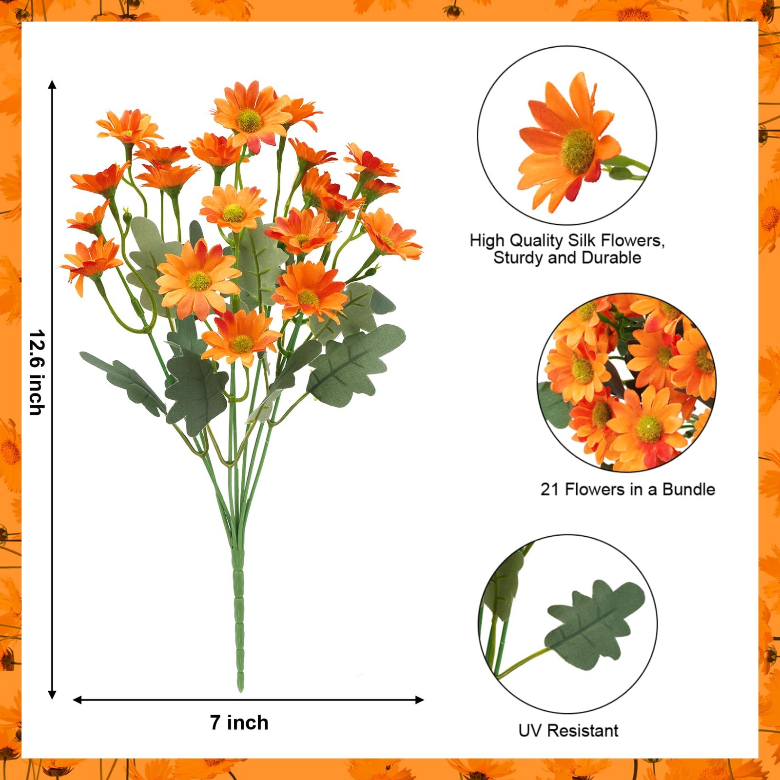 Ouddy Decor 12 Bundles Artificial Fall Flowers for Decoration Fake Mums Silk …