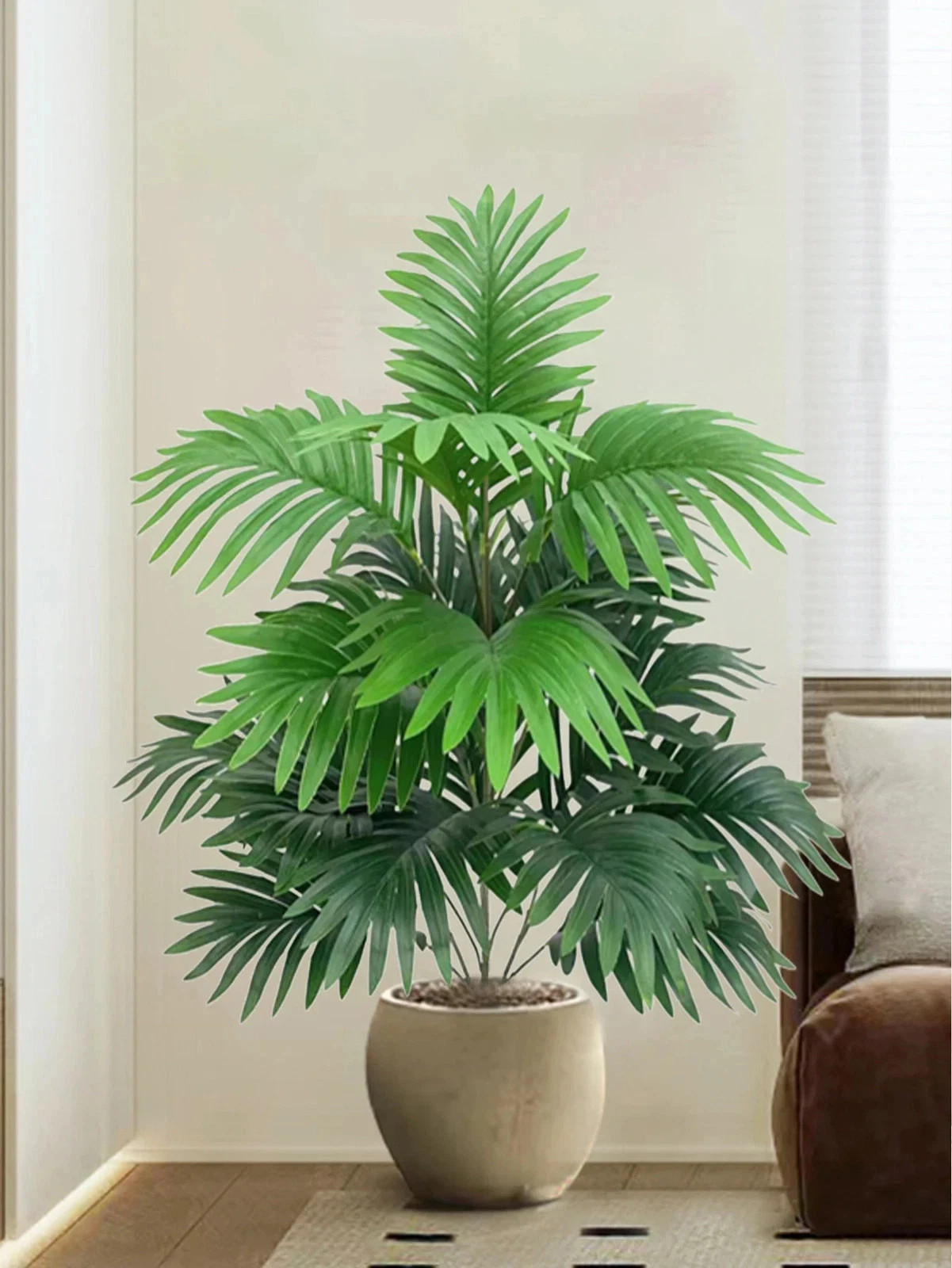 70-80cm Large Artificial Palm Tree Tropical Green Leaves Fake Plants Plastic…