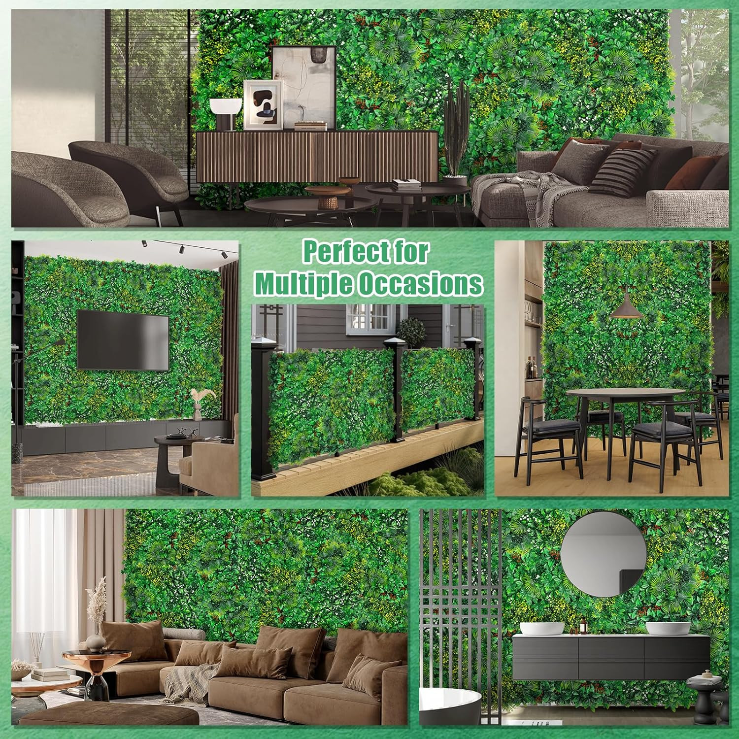 20”x20” Boxwood Wall Panels – 12Pcs Faux Grass for Indoor/Outdoor Decor