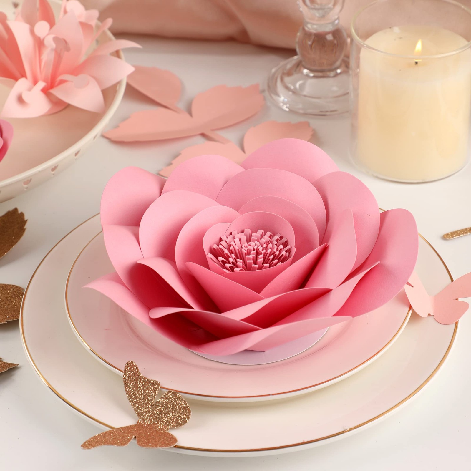 Paper Flowers Wall Decor Set 16 Blush Pink Giant Backdrop Nursery Wedding