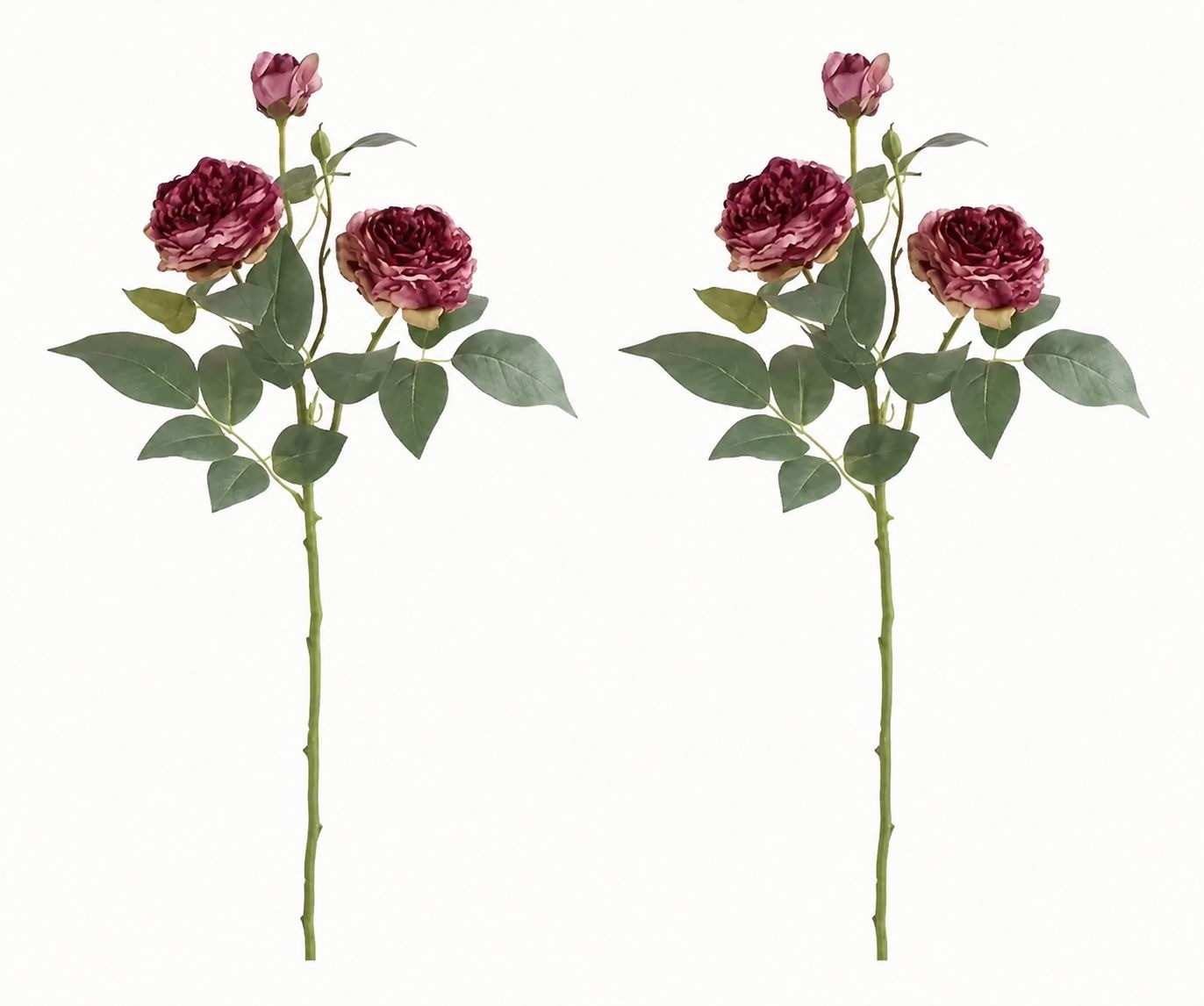 Dusty Mauve Rose Stem Faux Rose Spray Artificial Garden Rose Stem Vintage Mauve