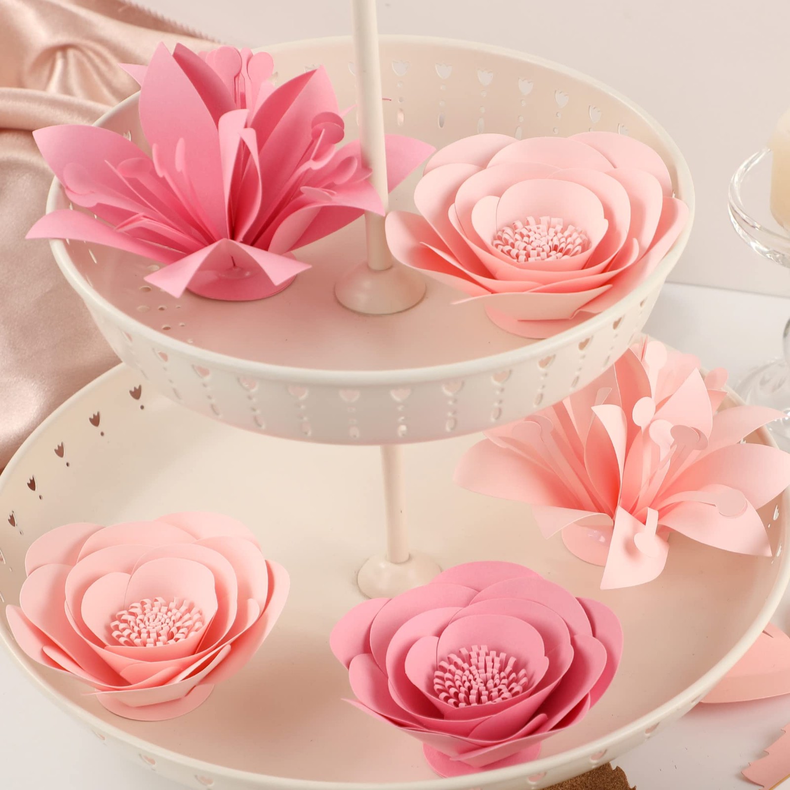Paper Flowers Wall Decor Set 16 Blush Pink Giant Backdrop Nursery Wedding