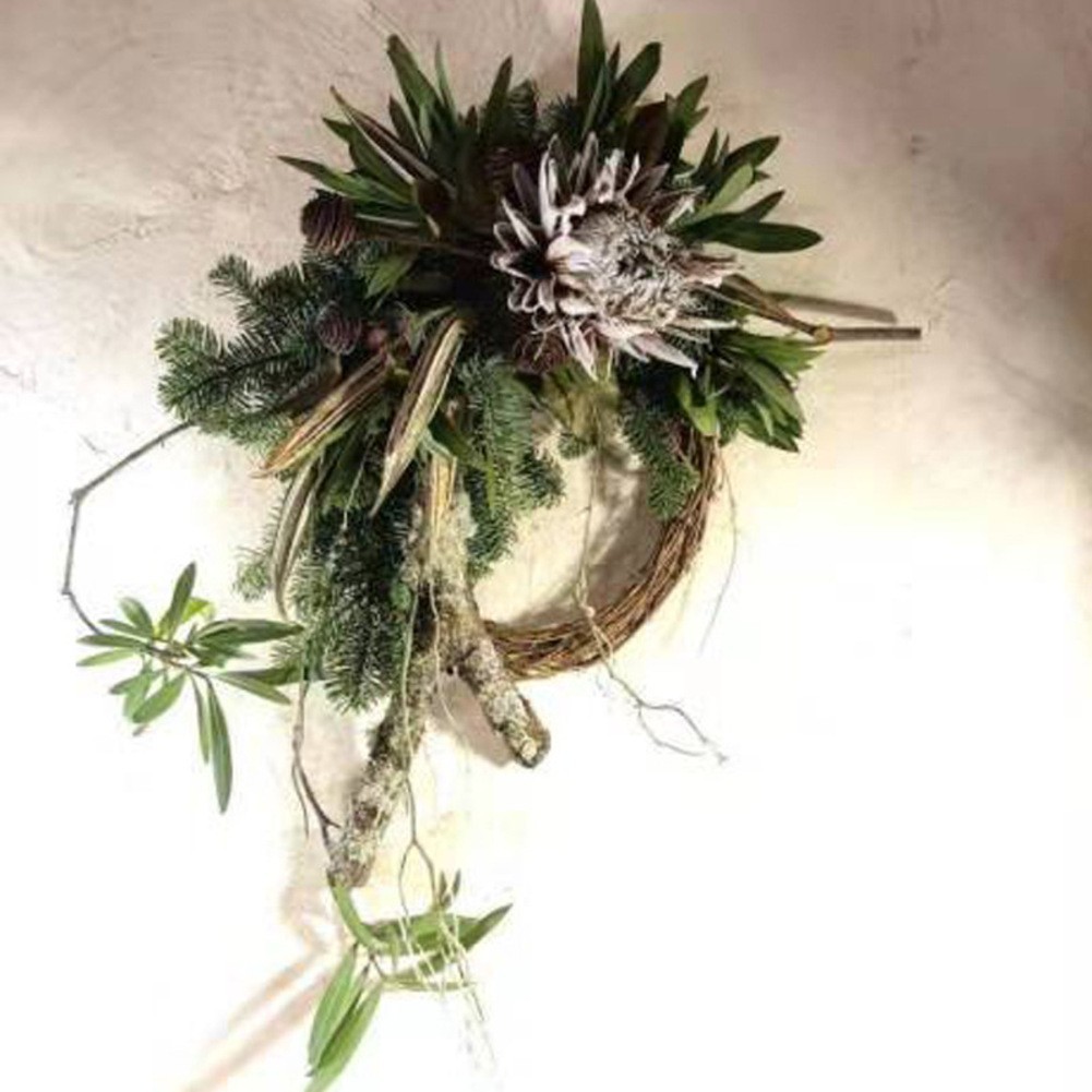 Natural Rattan Garland Base for For Diy Wreath Design Wall Door Home Decor Use