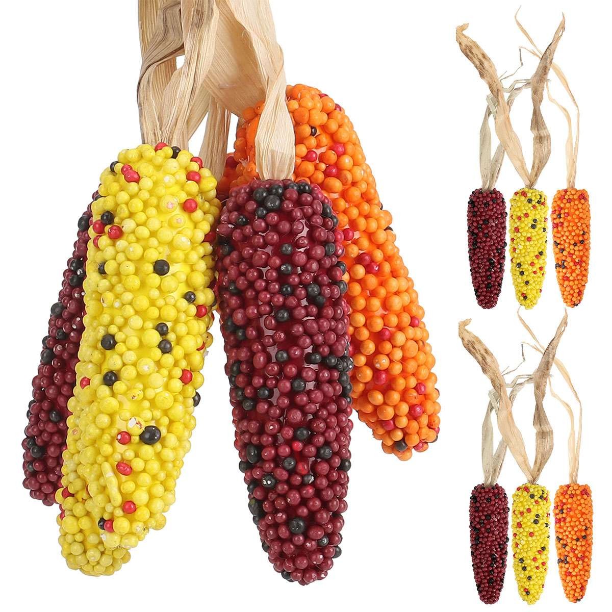 1/3/6/9PC Artificial Indian Ornamental Corn Rainbow Vegetable Home Yard Decor
