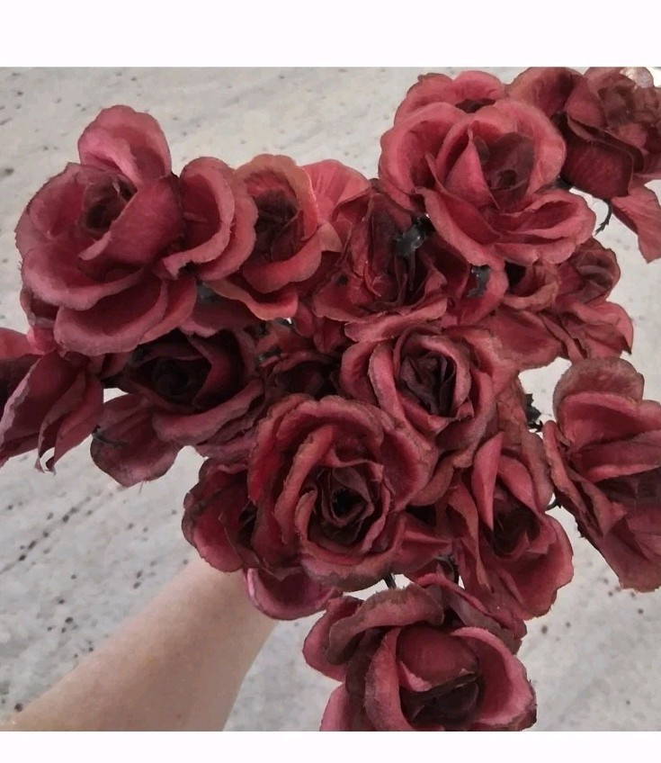 NIP Bundle Of 12 Red, Blue & Purple Faux Rose Bouquets!