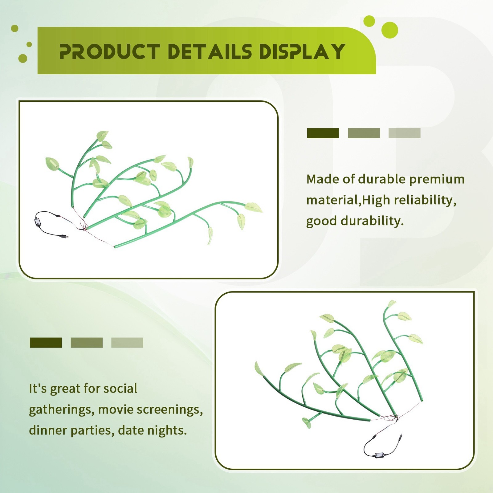 Magical Glowing Potted Plant Indoor Plant LED 3 Color-Changing Artificial6296