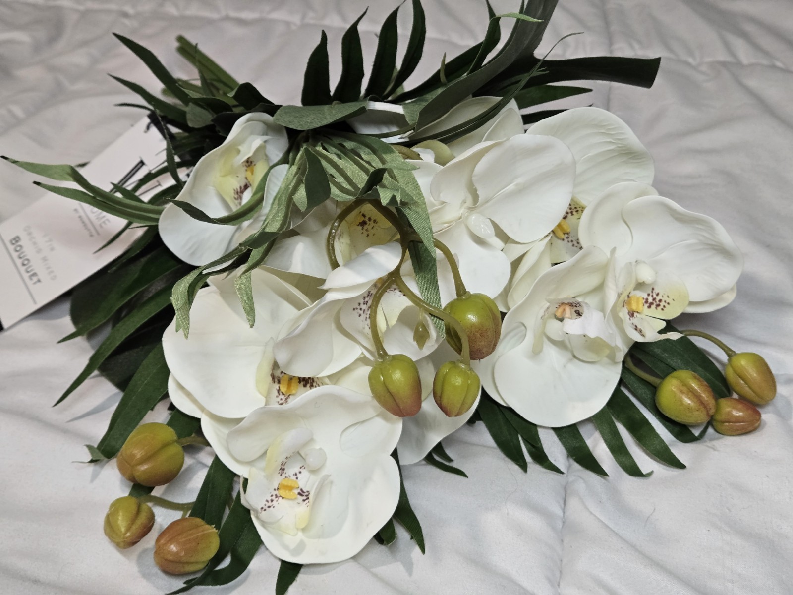 Orquid Mix Bouquet By Wamsutta Artificial W Tag Decor Wedding 17′ Flaw