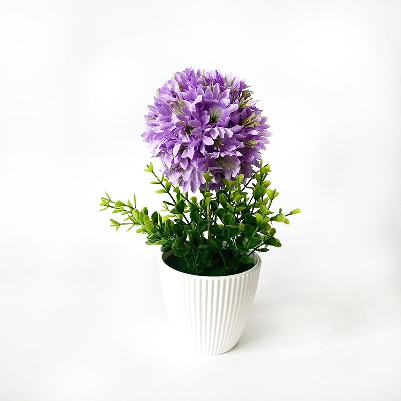 Whimsical Touch Accent Artificial Hydrangea Ball Plastic Flower Arrangement