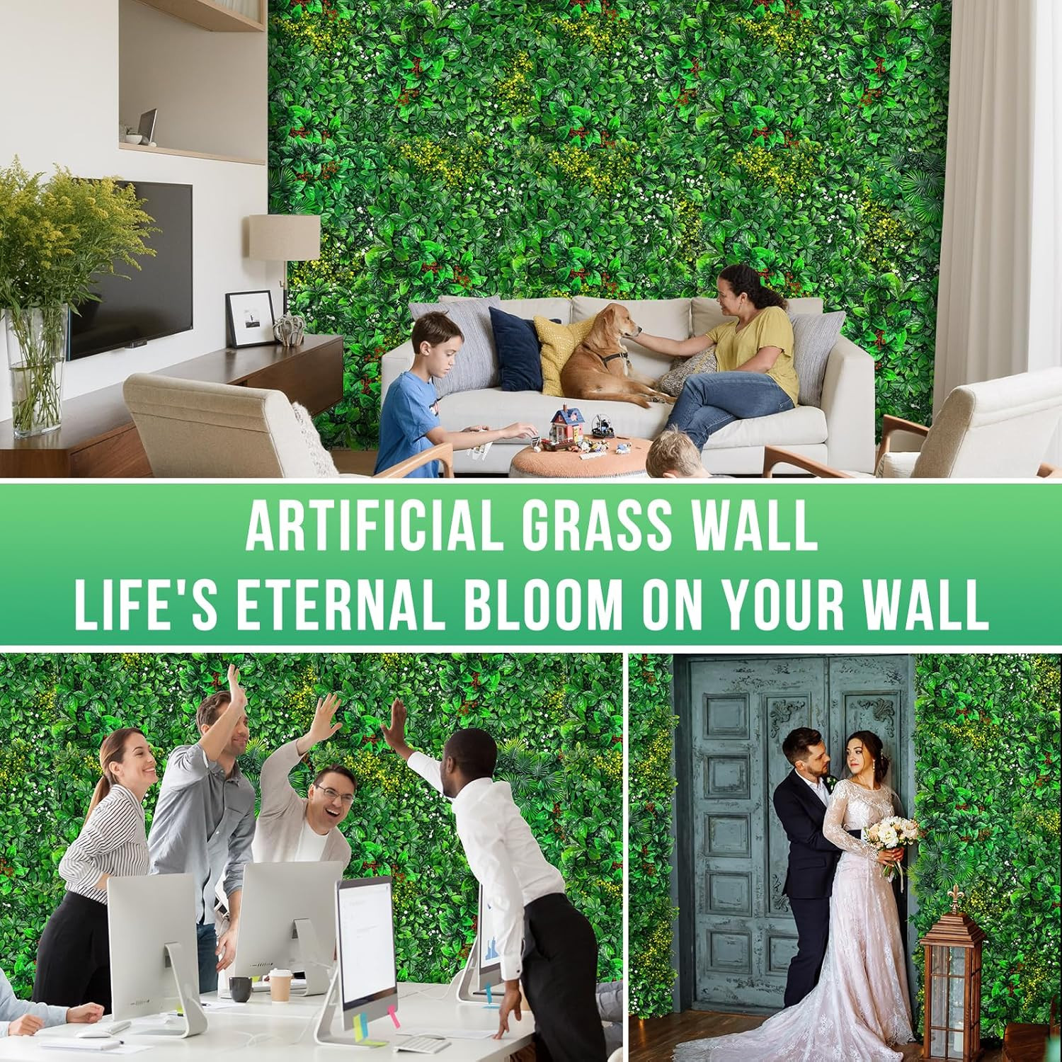 Artificial Boxwood Panels 20″x20″ (12 Pcs) for Privacy & Decor