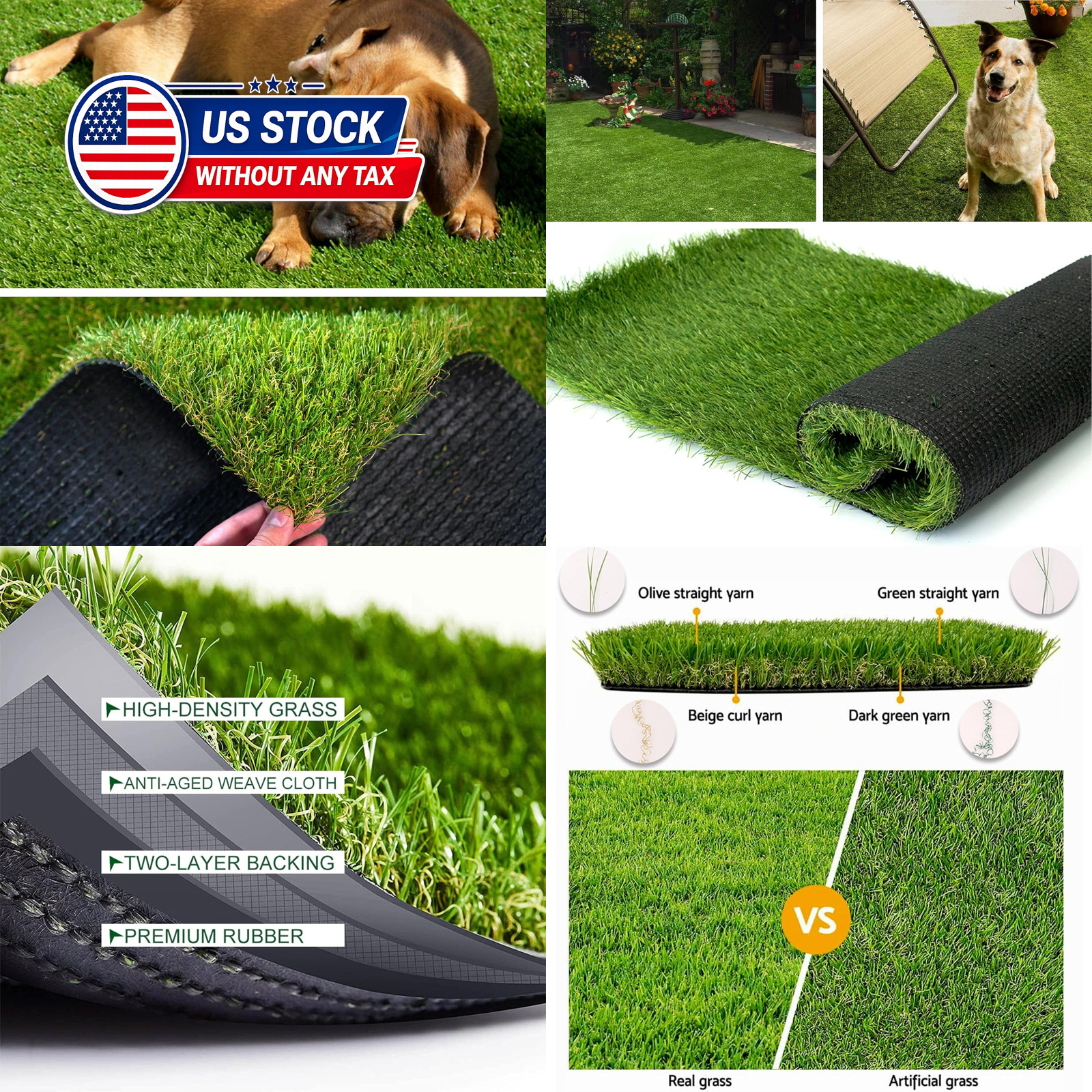 Artificial Grass Astroturf Rug 4FTx6FT(24 Square FT) Fake Grass Pet Dog Mat with