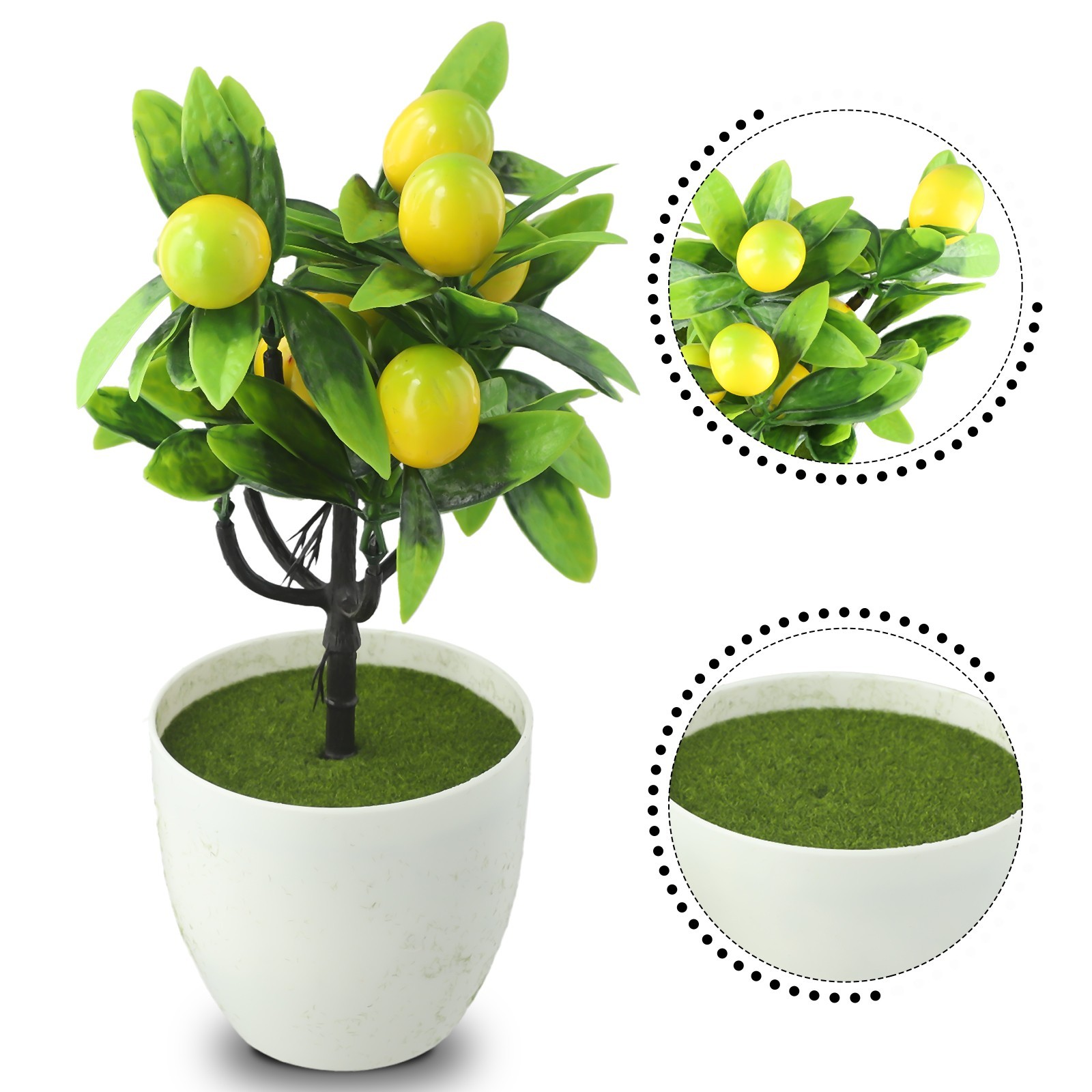 Artificial Lemon Tree Artificial Potted Flowers False Plant Diameter 18cm