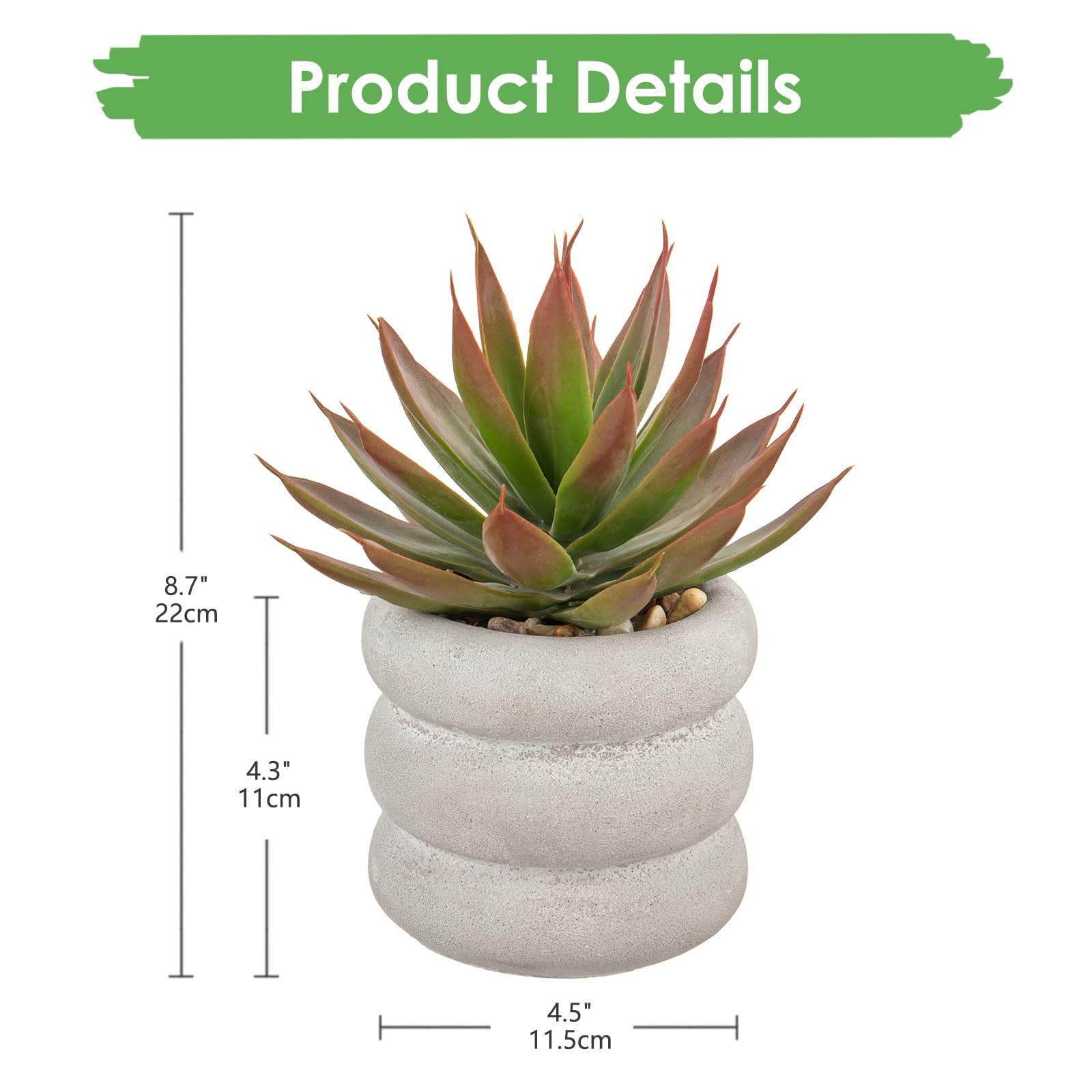 Fake Plants Succulents Artificial Agave Succulent Plants Faux Aloe Plant in W…