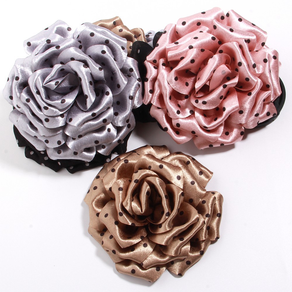 9cm New Three-dimensional Rose Flower polka dot rose headwear accessories