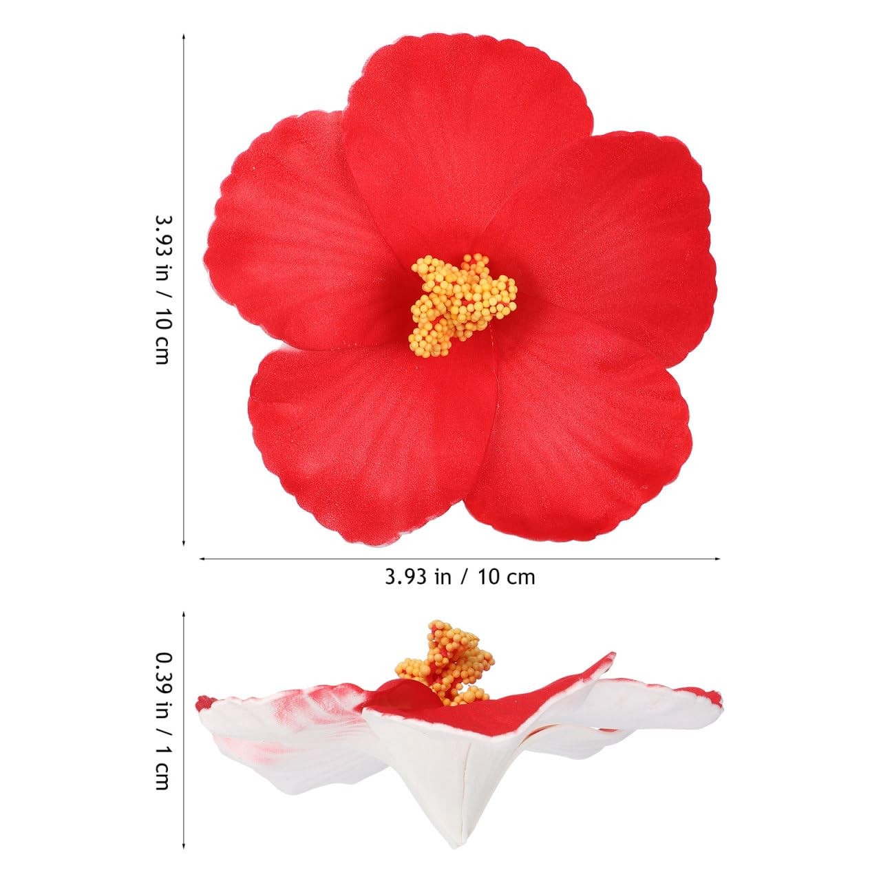 10 Pieces Artificial Hibiscus Flower Faux Tropical Flowers Red Fake Hibiscus …