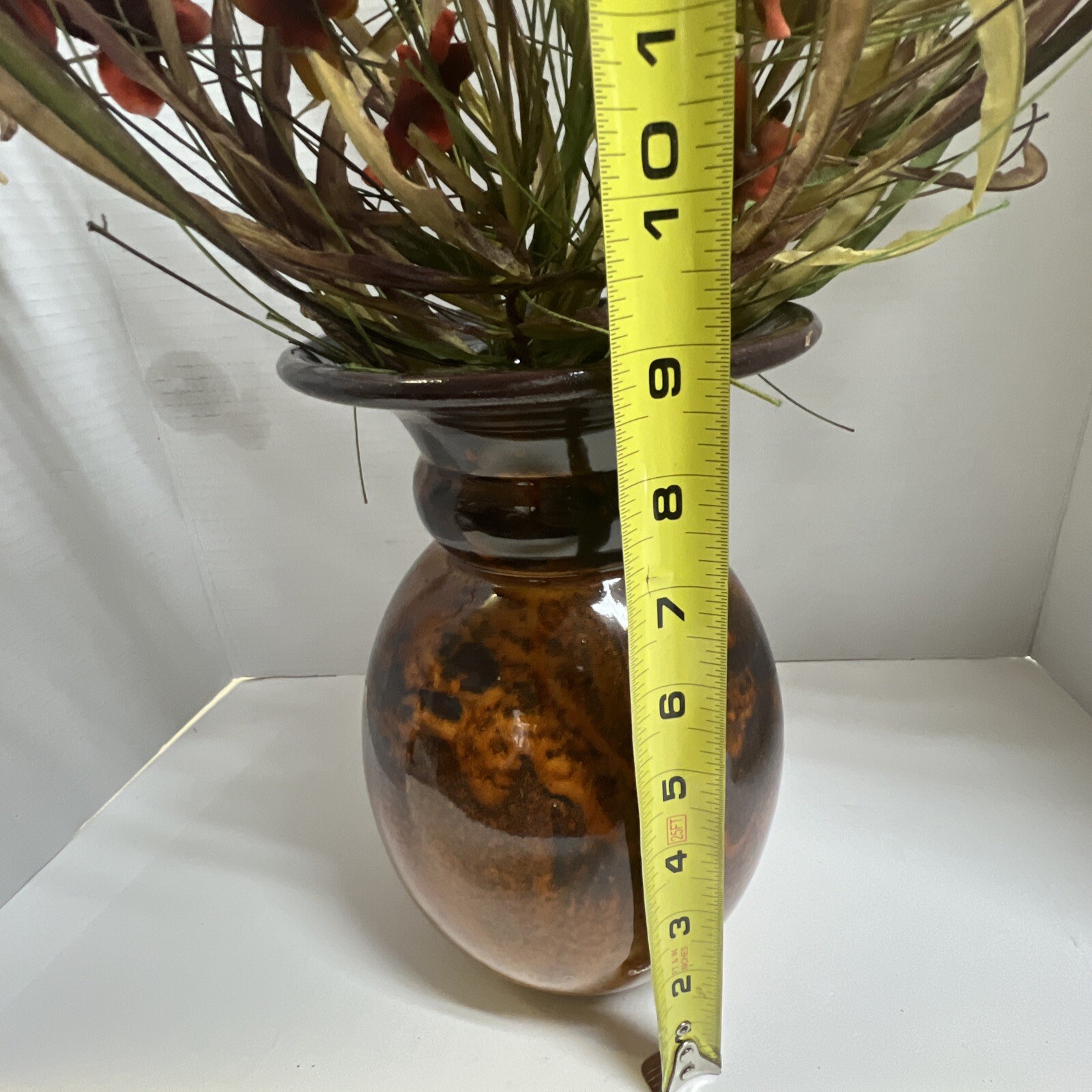 Fall Flower Bouquet Bundle Pic Silk Flowers Pine Leaves Natural Look Large NOS