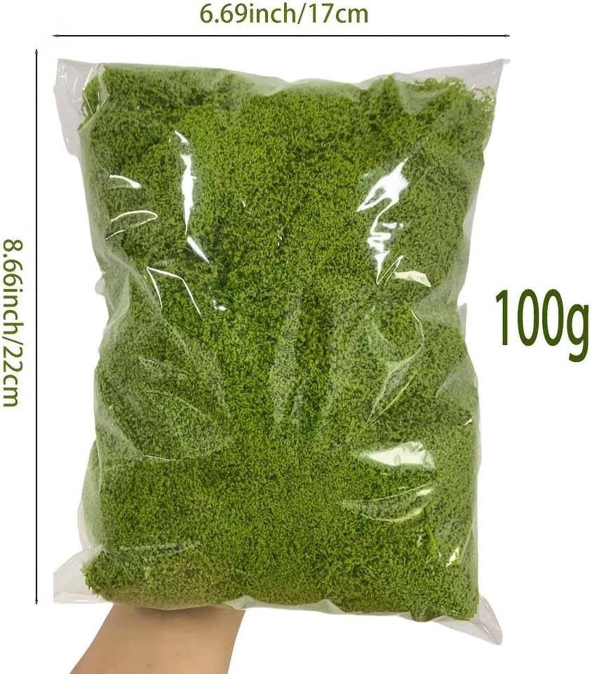 Fade Resistant Fake Moss for Crafts – 100g Versatile Decorative Greenery