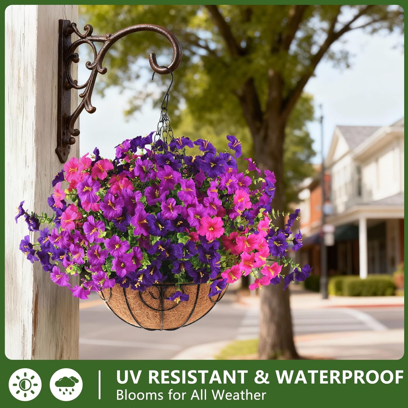 Artificial Flowers for Outdoors Fake Plants Spring Summer Decoration, 12 Bund…