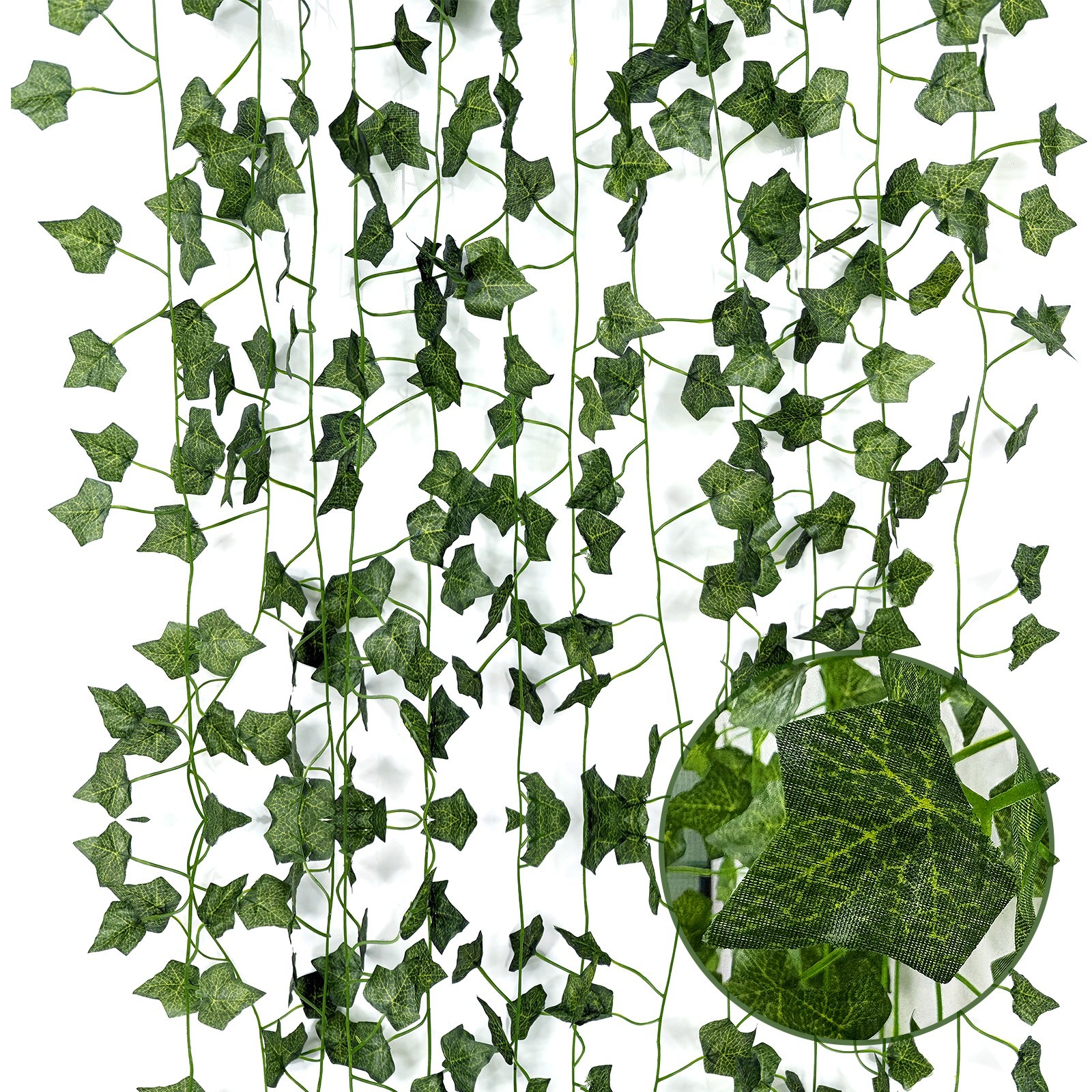 Artificial Ivy Garland 12pcs Fake Vines Hanging Greenery for Home Garden Wedding