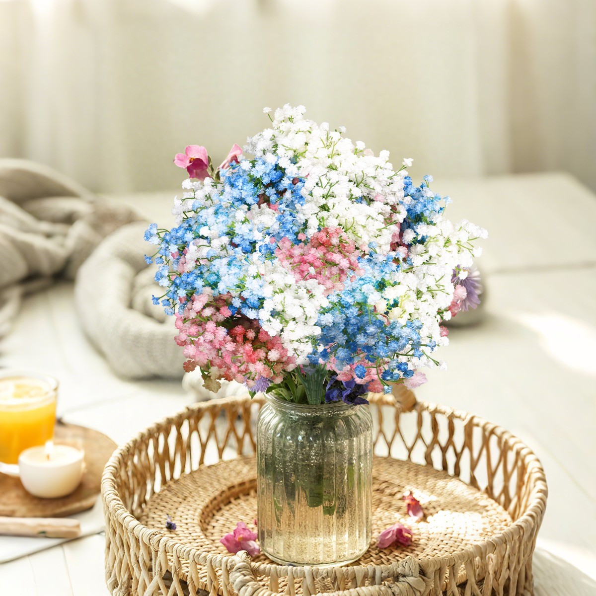 18Pcs Artificial Fake Babys Breath Flowers Faux Gypsophila Wedding Home Decor