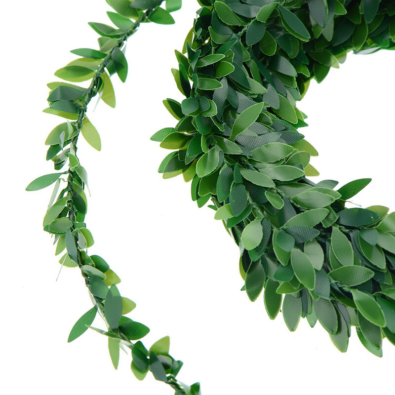7.5m Garland Green Leaf Wire Vine Rattan Artificial Flower for DIY Wreath Crafts