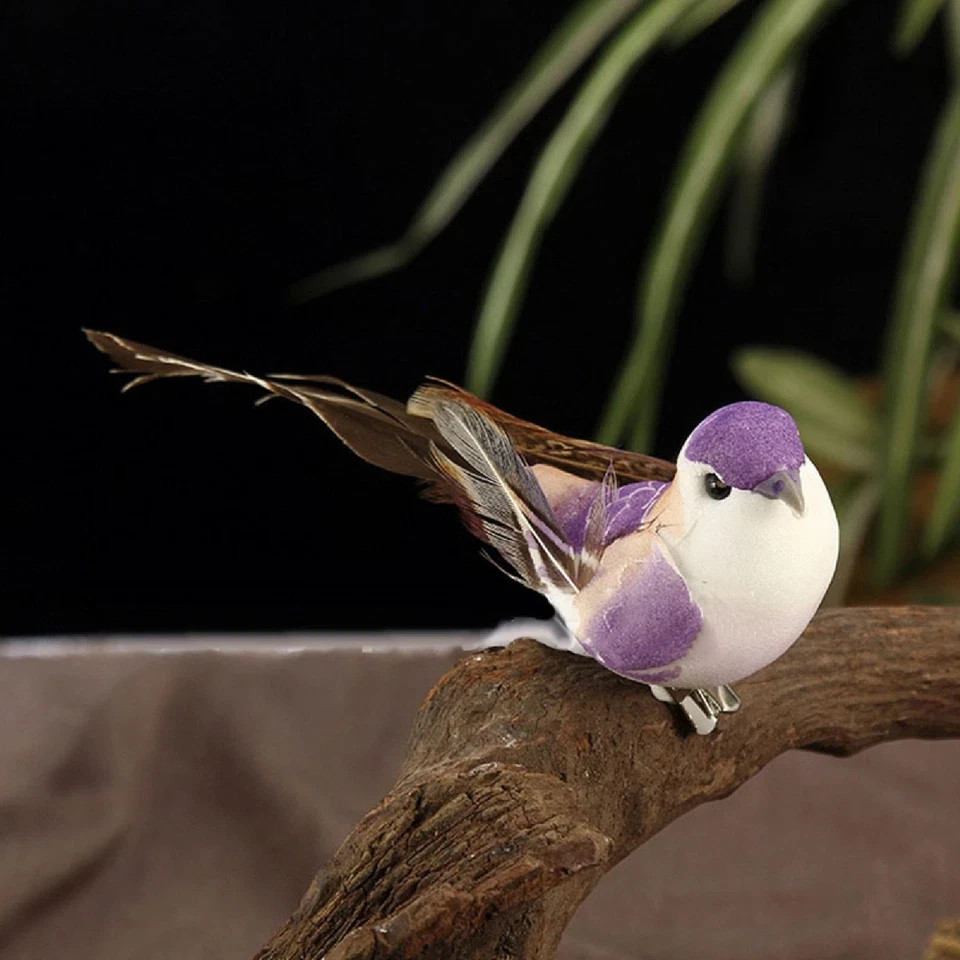 6pcs 10cm6pcs 10 Artificial Sparrow Birds – Foam Ornaments for Home & Diy Crafts