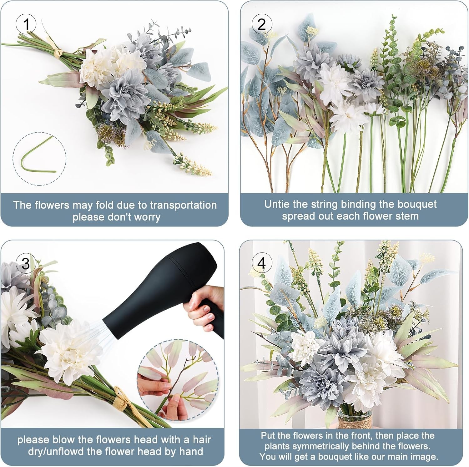 Versatile Faux Floral Arrangement Bouquet – Perfect for Indoor and Outdoor Decor