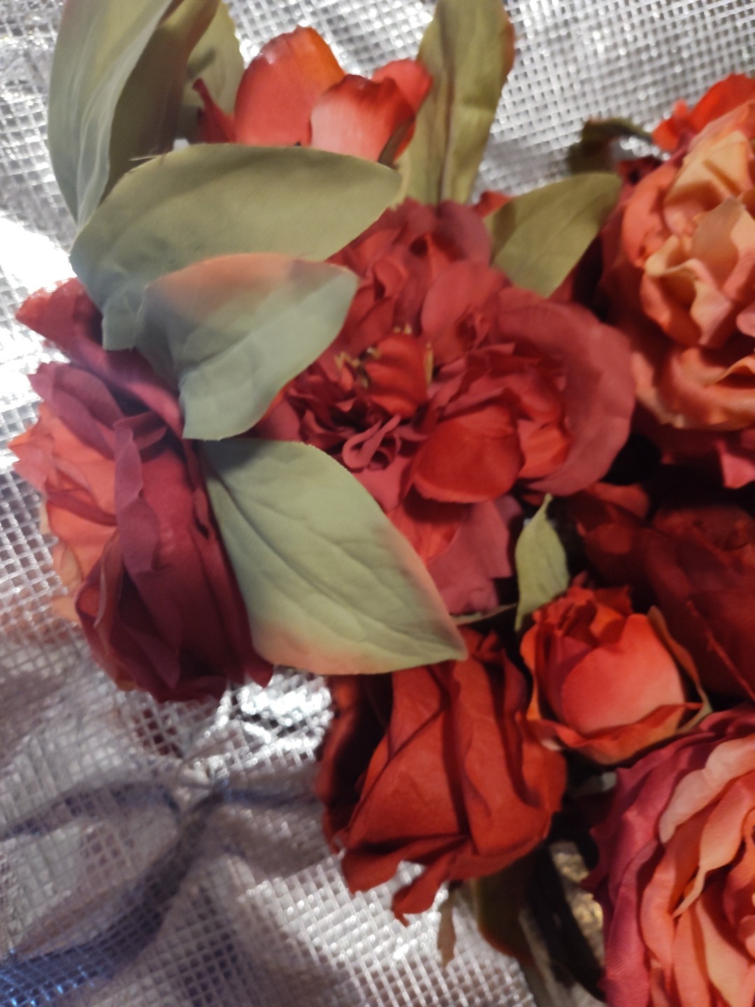 Multi Stem Box Of Faux Rose & Ranunculus Bouquets X6 Bundle & 1 Sm Fall Pick NWT