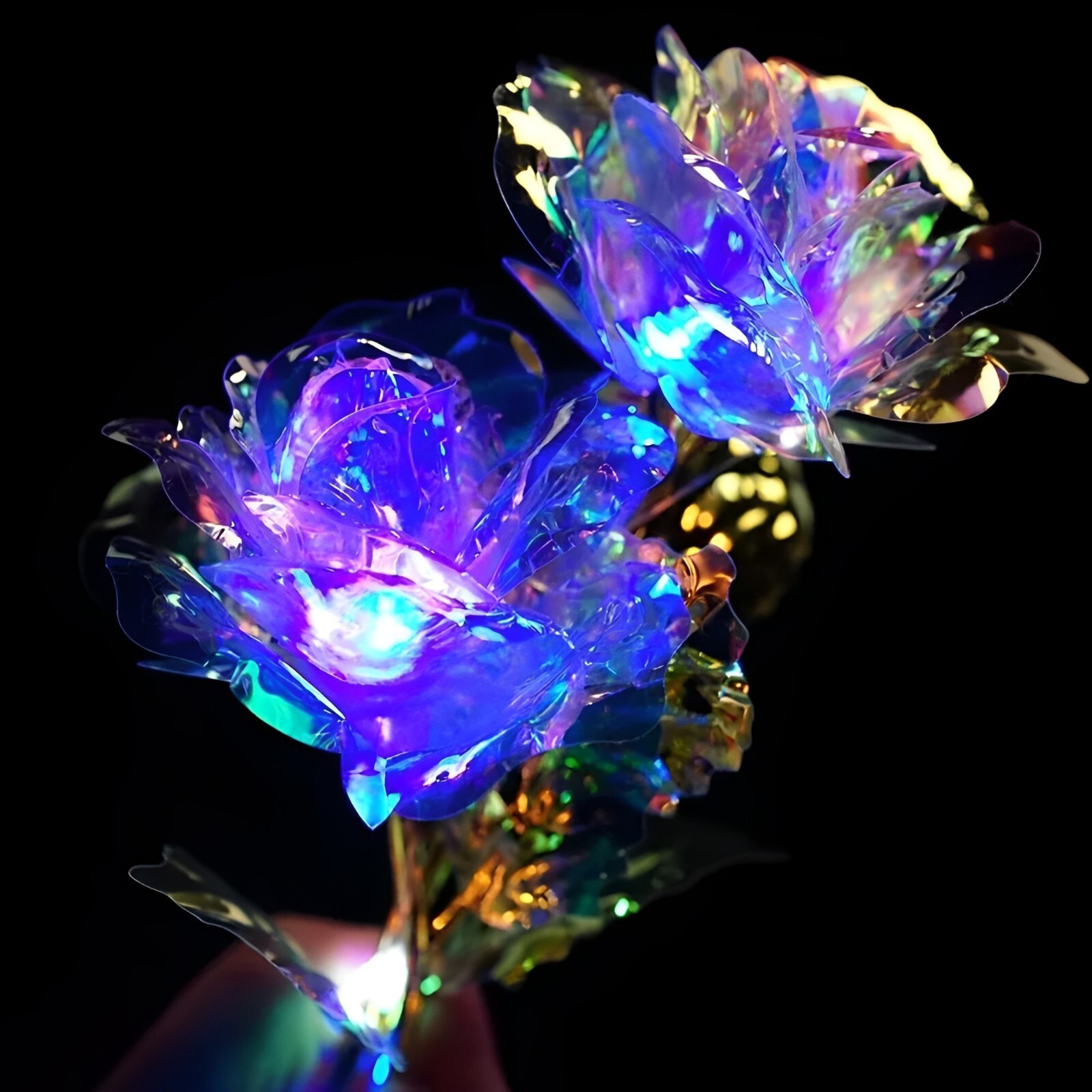 Valentine’s Day Gifts Foil Rose Flower Artificial Flower 24K Golden Plated – 4PC
