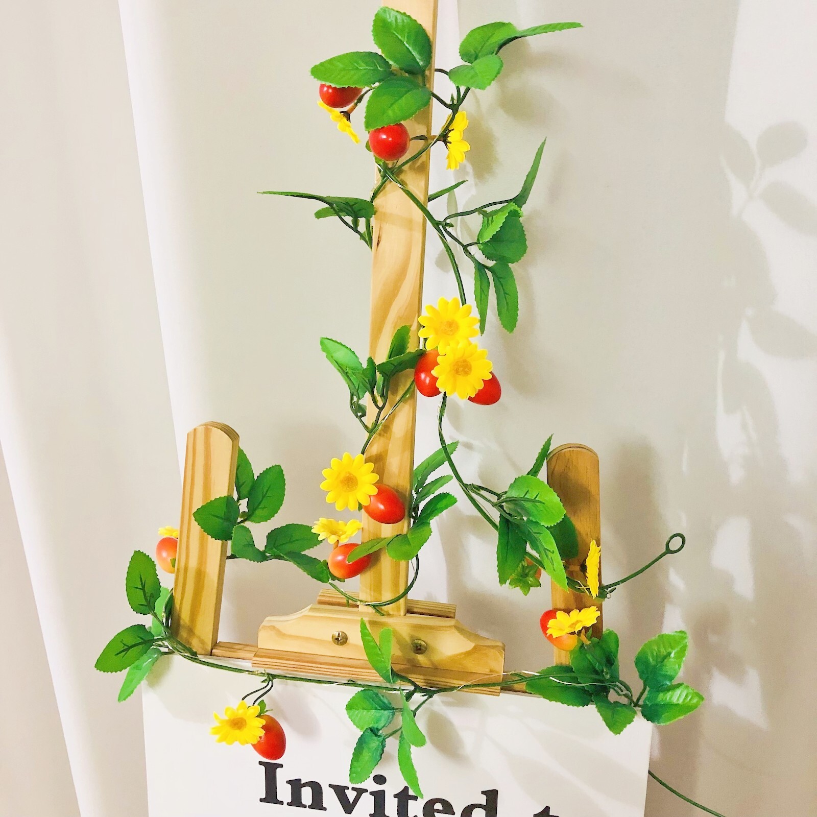 Artificial Red Cherry Tomato Plant Garland for Home Garden Wedding Party Decor