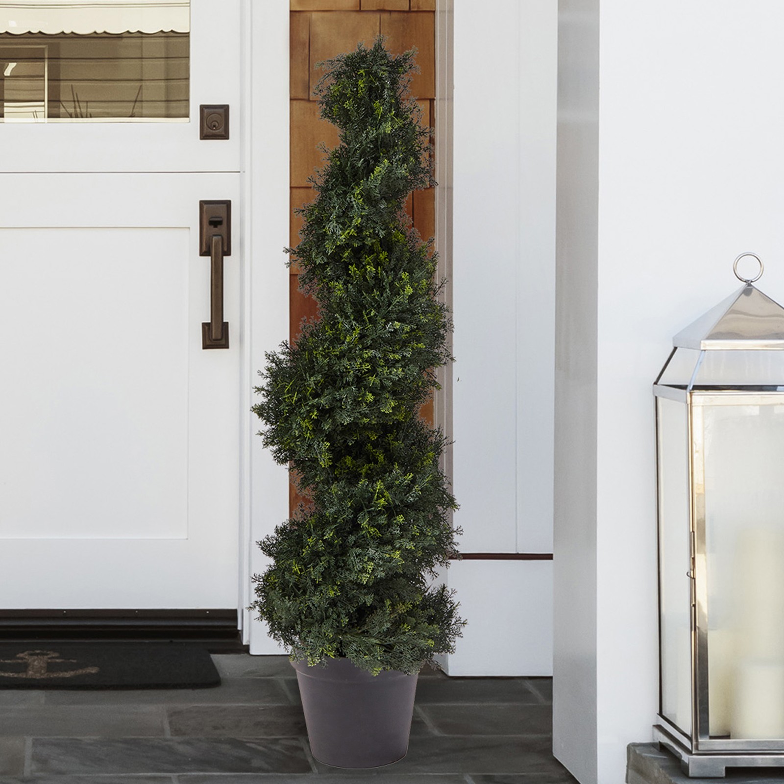 Artificial Tree 4FT Spiral Cypress Topiary Tree Indoor or Outdoor Fake Plants