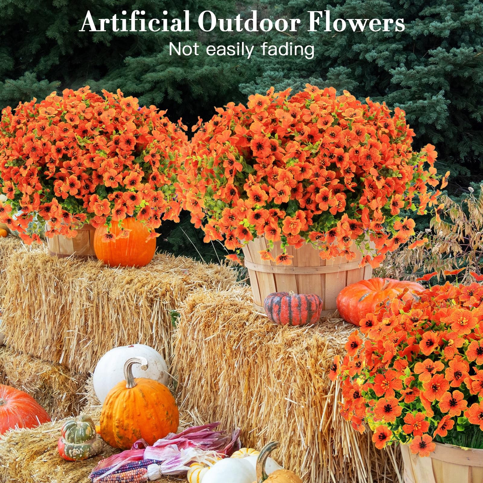 Plantas artificiales para exteriores con flores otoño resistentes a los rayos UV