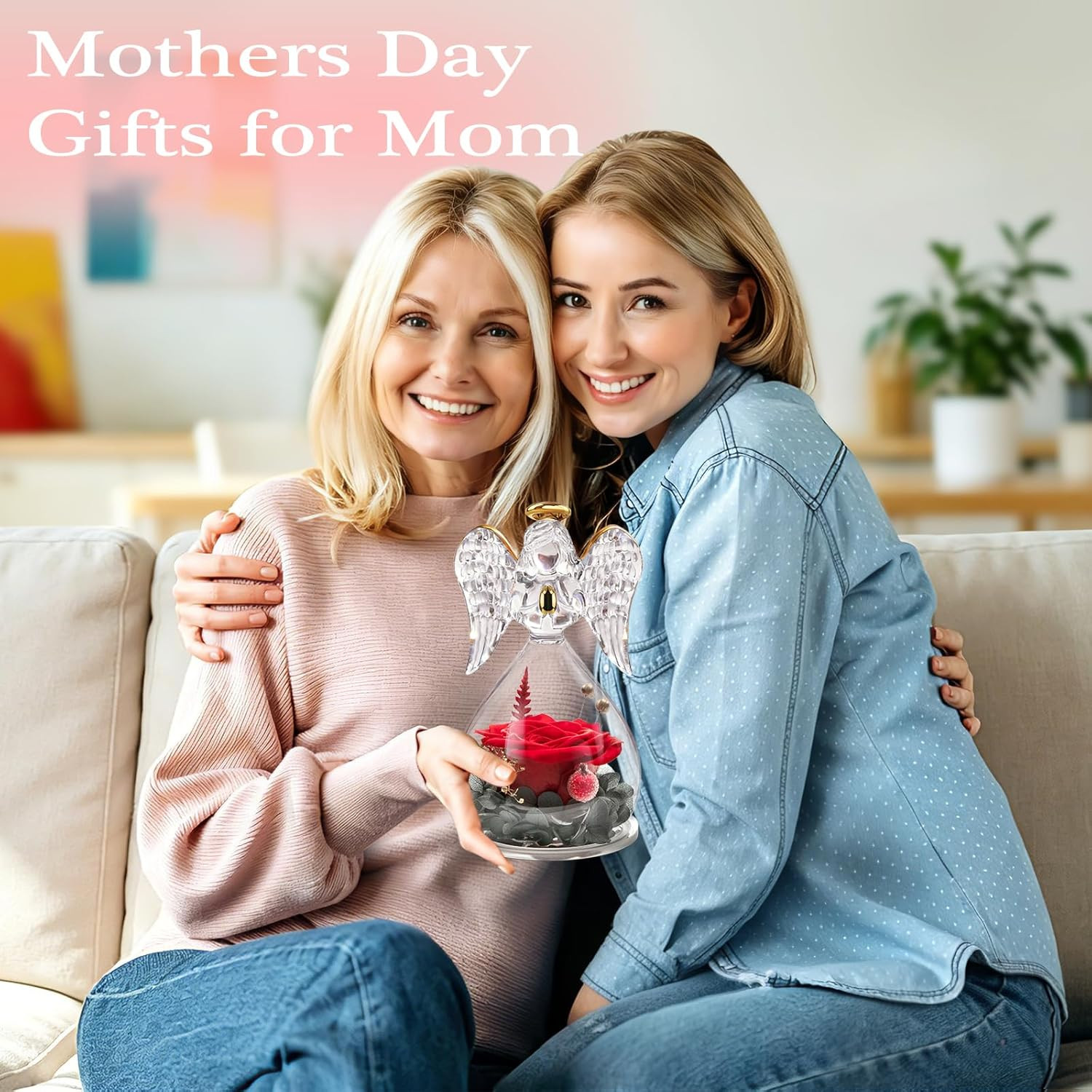 Gifts for Mom Mothers Day Birthday Gifts for Women,Preserved Flowers Rose in Ang