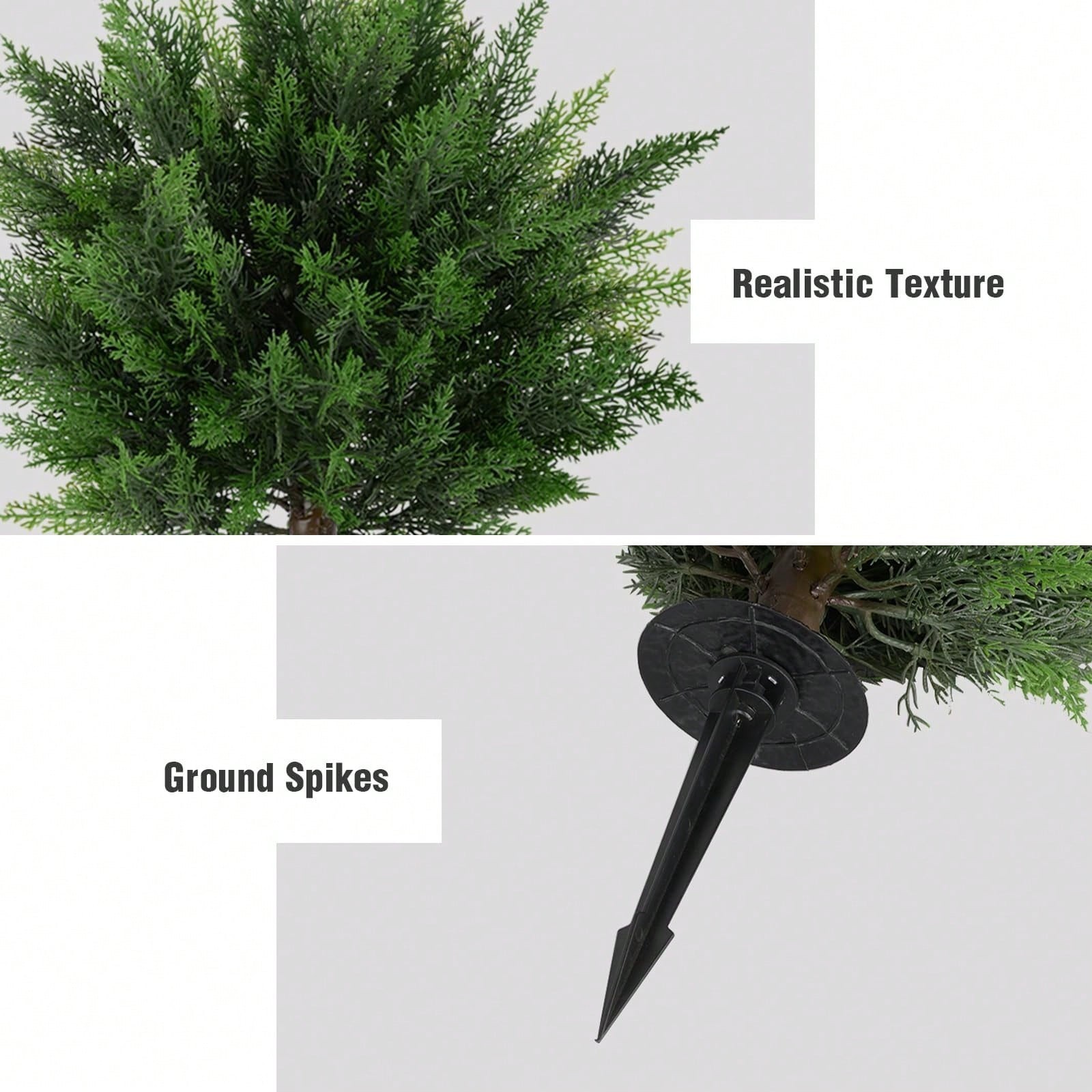 New Artificial Cedar Topiary Ball Trees 28.35in Green Outdoor Garden Decor