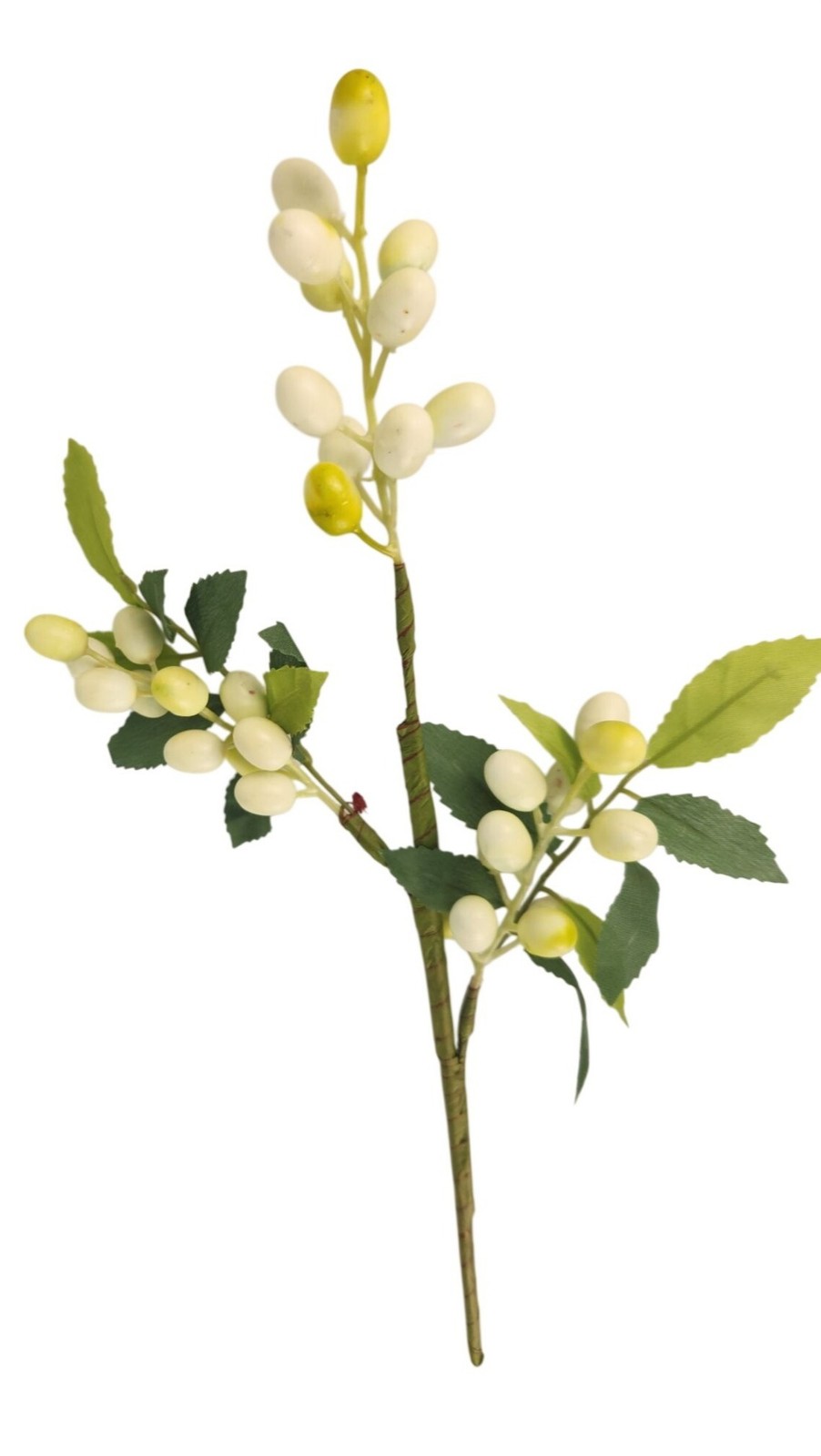 White Berry Stem 13.5 Inch Artificial Berry Branch Farmhouse Lodge Cabin Decor