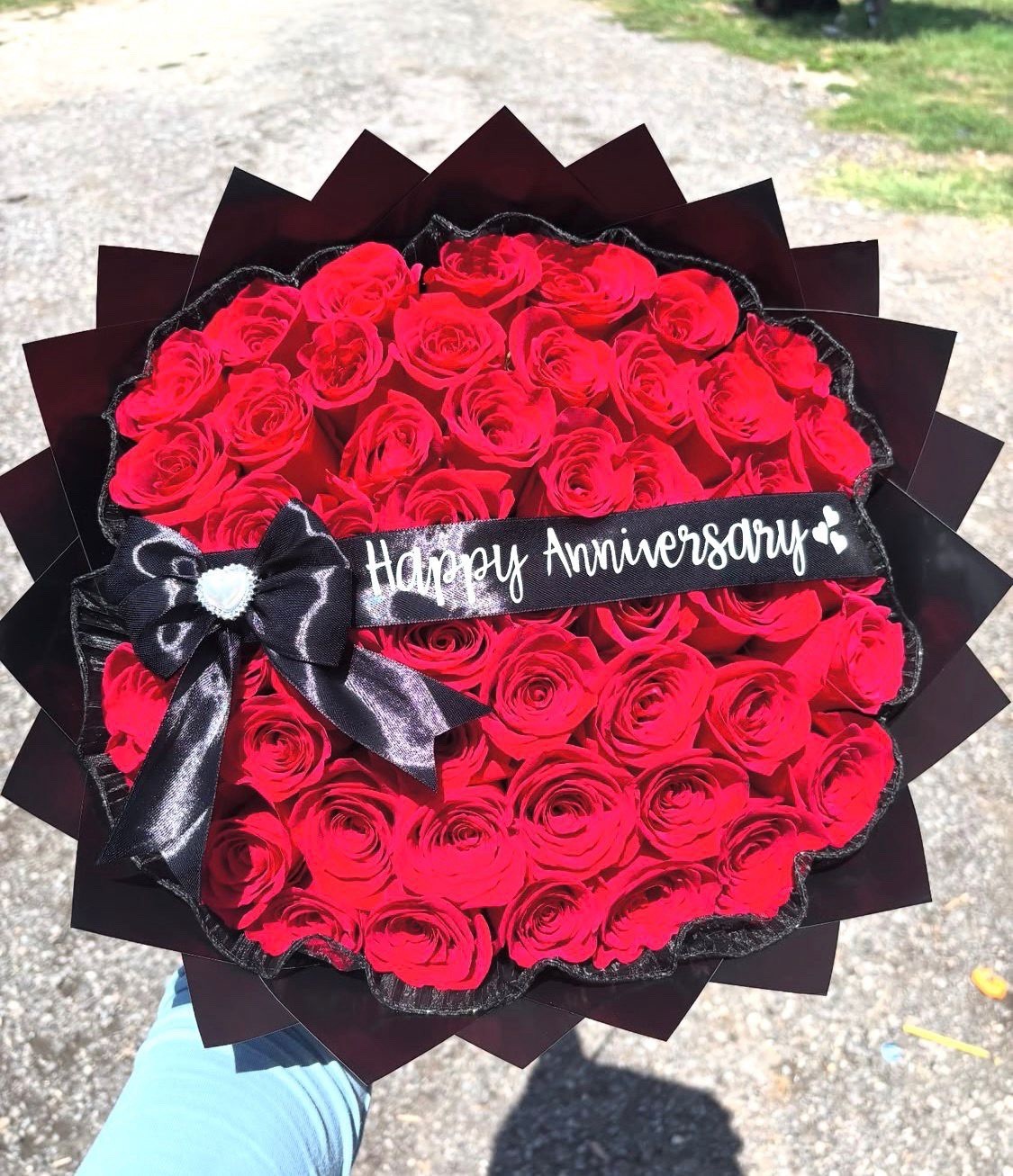 Barroeta by Isa Artificial Red Rose Bundle with Decorative Ribbons & Messages