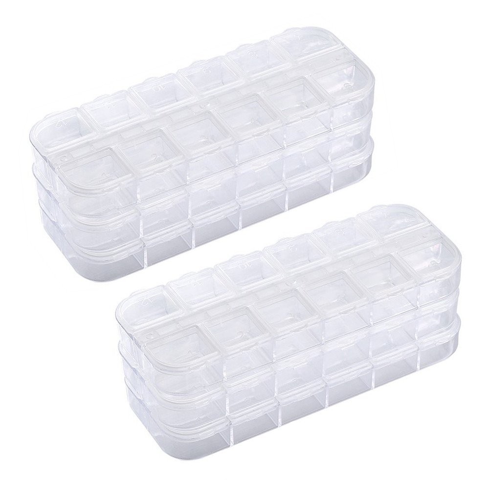 JinZeFa 6 Pieces Nail Art Tool 5.1 x 2 x 0.4 inches, Transparent,White