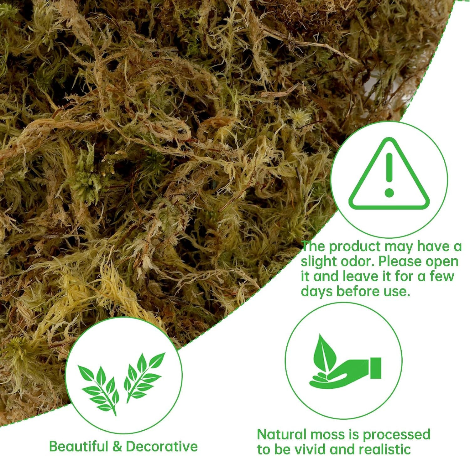 17.6 OZ Large Capacity Artificial Moss for Potted Plants,Natural Fake Moss Grass