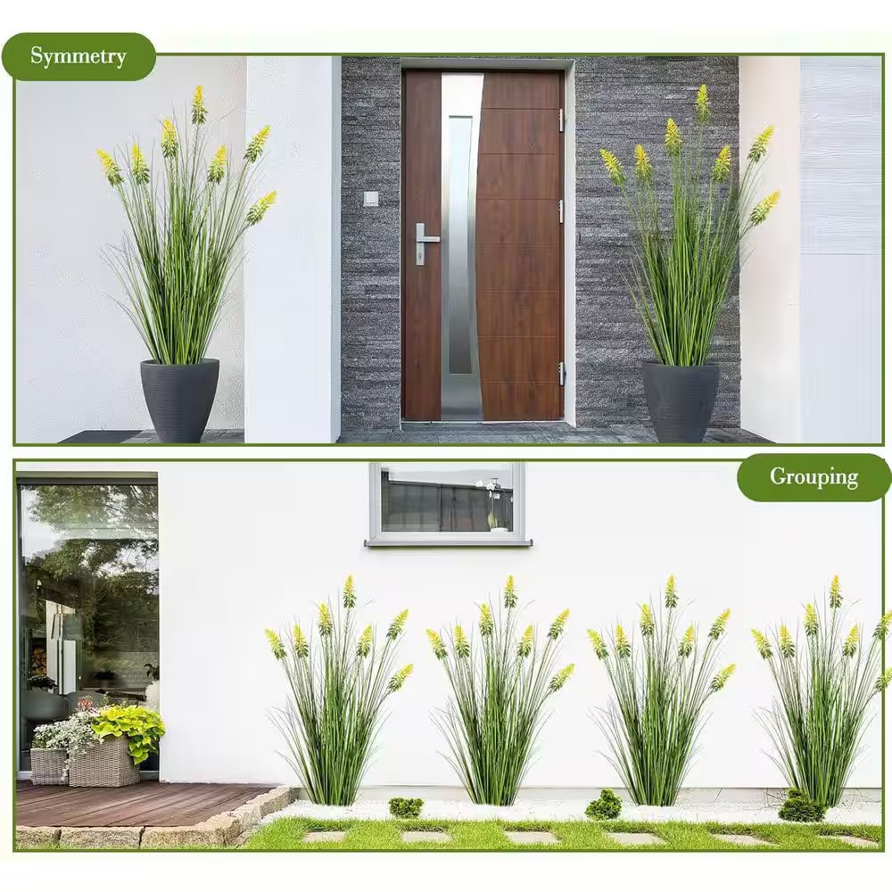 4 Ft. Artificial Cattail Grass in Pot -Home Office Decor Floor Plants and Flower