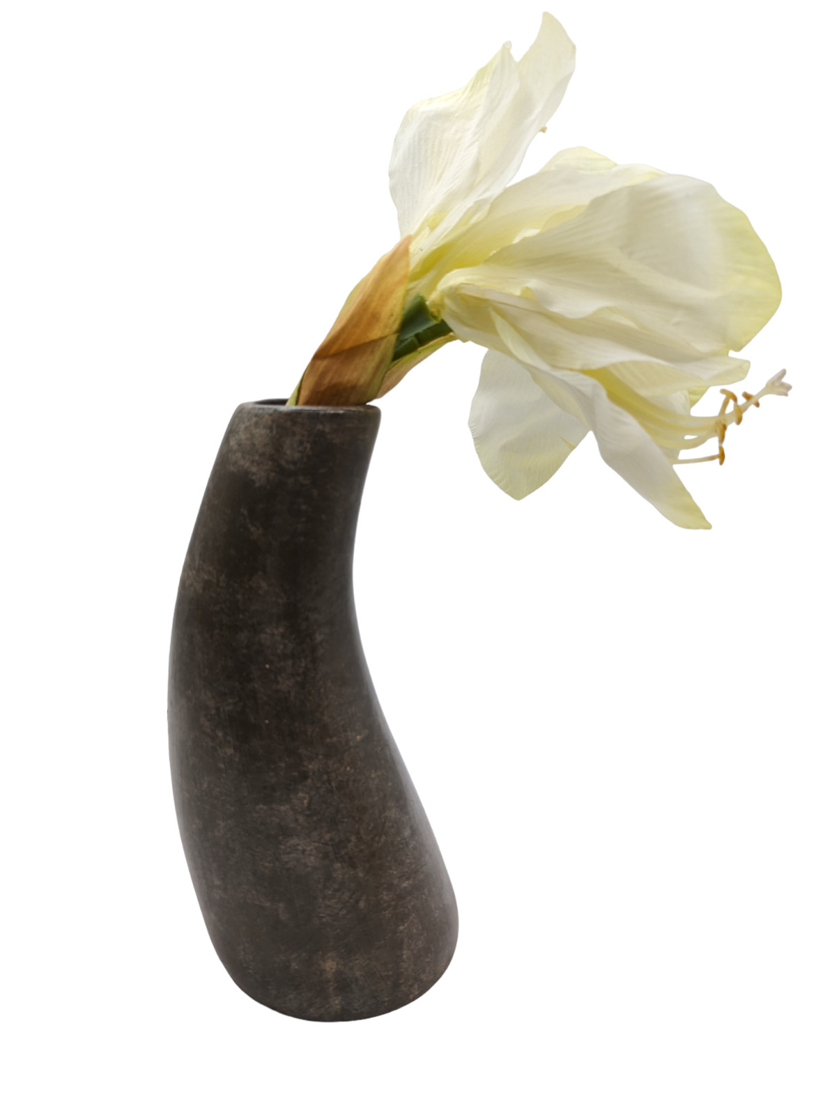 Rare Pier 1 Imports Ceramic Curved Potted Amaryllis Flower Home Decor 13 in