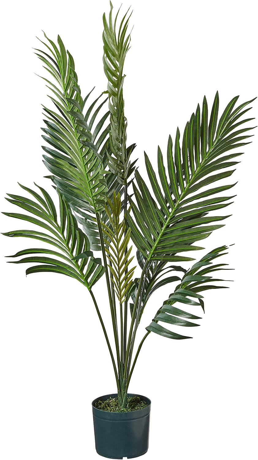 4 Ft Artificial Kentia Palm Tree with Nursery Pot | 9 Full Fronds of Breezy Palm